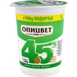 Опицвет краве кисело мляко 4.5%, 400 г + 100 г (500 г)