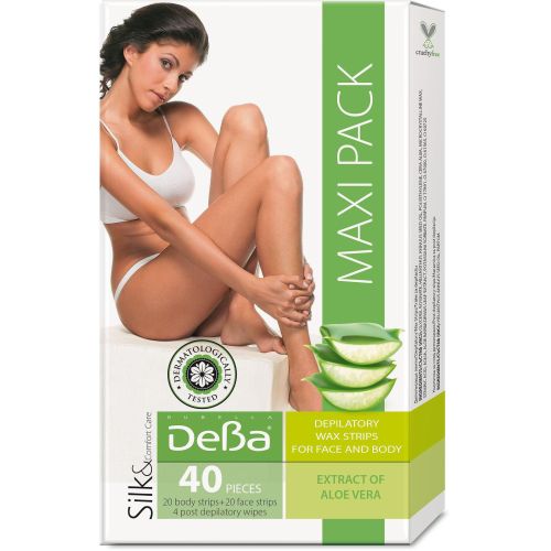 Deva Maxi Pack депилиращи ленти за тяло и лице с алое вера (40 бр.)