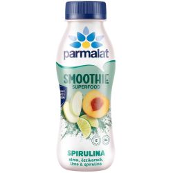 Parmalat Smoothie ябълка, праскова и лайм със спирулина, нискомаслена кисело-млечна напитка (330 г)