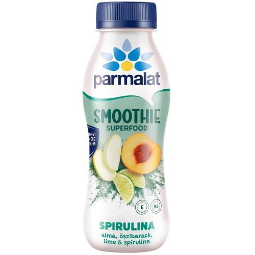 Parmalat Smoothie ябълка, праскова и лайм със спирулина, нискомаслена кисело-млечна напитка (330 г)