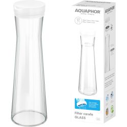 Aquaphor филтрираща стъклена гарафа за вода, бяла, 1 л ( 1 бр.)