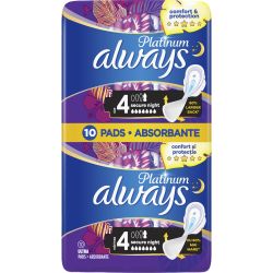 Always Platinum Ultra Night дамски превръзки (10 бр.)