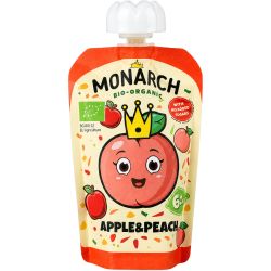 Monarch био пюре ябълка и праскова 6м+ (100 г)