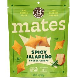 34° Crisps Mates Spicy Jalapeño хрупкав чипс със сирене гауда и халапеньо, без глутен (85 г)