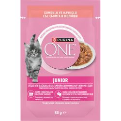 Purina ONE Junior пълноценна храна за котенца със сьомга и моркови (85 г)