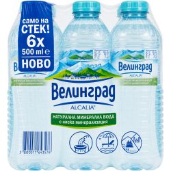 Велинград Alcalia натурална минерална вода, 6 бр. x 500 мл (3 л)