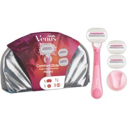 Venus Comfortglide Miami Sugarberry комплект самобръсначка с 3 ножчета, несесер (1 бр.)