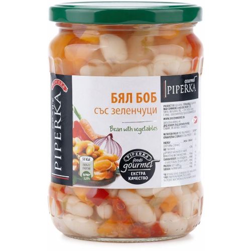 Piperka бял боб със зеленчуци (580 г)