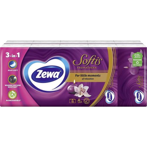 Zewa Softis четирипластови носни кърпи Aromathera (10 бр.)