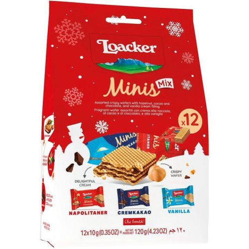 Loacker мини вафли микс (120 г)