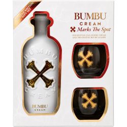 Bumbu Cream ликьор подаръчен комплект с 2 чаши (700 мл)