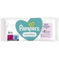 Pampers Sensitive влажни кърпички XL (80 бр.)