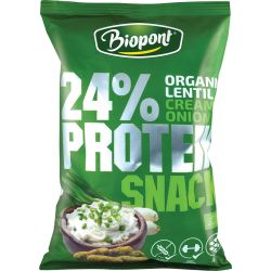 Biopont био протеинов снакс от леща със сметана и лук, без глутен (50 г)