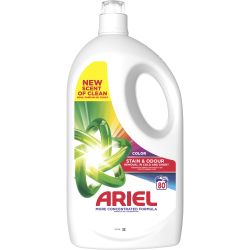 Ariel Color Stain & Odour течен препарат за цветно пране, 80 пранета (3.6 л)