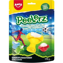 AMOS Peelerz желирани бонбони купа, топка, тениска, обувка с вкусове малина, ябълка, портокал и ягода (170 г)