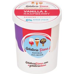 Gelateria Diana джелато ванилия с малини без добавена захар (410 мл)