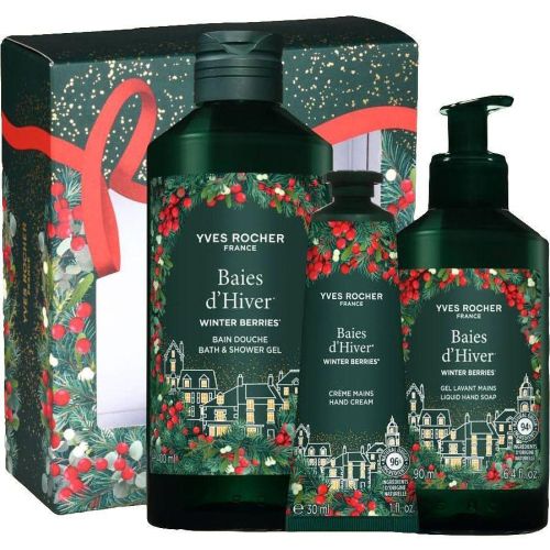 Yves Rocher Baies d'Hiver комплект, душ гел 400 мл, течен сапун 190 мл, крем за ръце 30 мл (1 бр.)