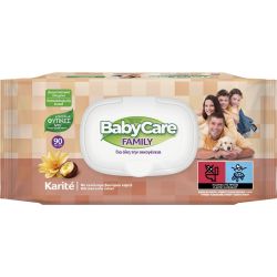 Baby Care Family Karite бебешки влажни кърпи (90 бр.)