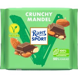 Ritter Sport Crunchy Mandel веган шоколад с бадеми (100 г)