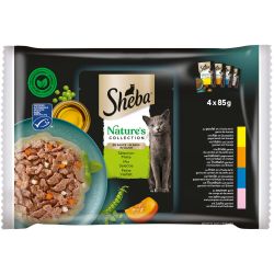 Sheba пауч храна за котки в желе месно меню, 4 бр. х 85 г (340 г)