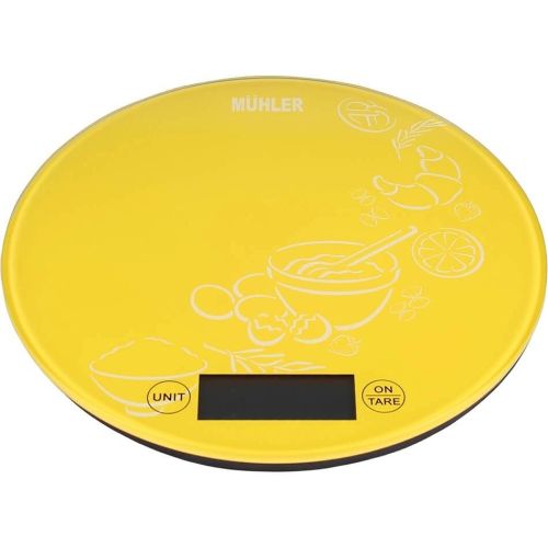 Muhler електронна кухненска везна KSC-2026R, жълт, 5 кг (1 бр.)