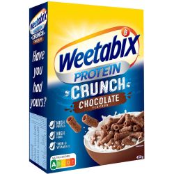 Weetabix Protein Crunch Chocolate протеинова зърнена закуска с шоколад (450 г)