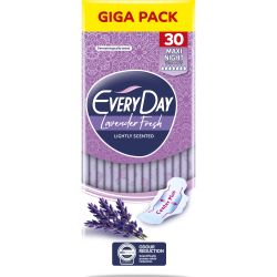 Everyday Lavender Fresh Maxi Night Ultra Plus дамски превръзки (30 бр.)