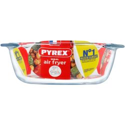 Pyrex стъклен съд за Air Fryer, кръгъл, 1 л, 20 см х 18 см х 7 см (1 бр.)