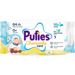 Pufies Chamomile Care мокри кърпички (64 бр.)