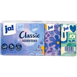 Ja! носни кърпички, 15 пакета х 10 къса (15 бр.)