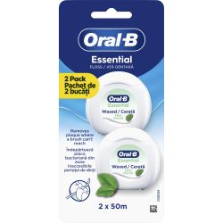Oral-B Essential Mint конец за зъби с восък, 2 бр. х 50 м (100 м)
