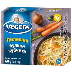 Vegeta пилешки бульон, 6 бр. х 10 г (60 г)