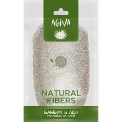 Agiva Massage ръкавица за баня от бамбук и лен (1 бр.)