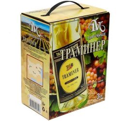 Търговище бяло вино траминер Bag In Box (3 л)