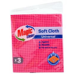 Magic Clean Soft Cloth домакинска кърпа универсал, 3 бр., 32 х 38 см (1 бр.)