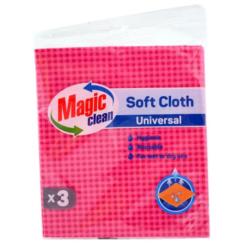 Magic Clean Soft Cloth домакинска кърпа универсал, 3 бр., 32 х 38 см (1 бр.)