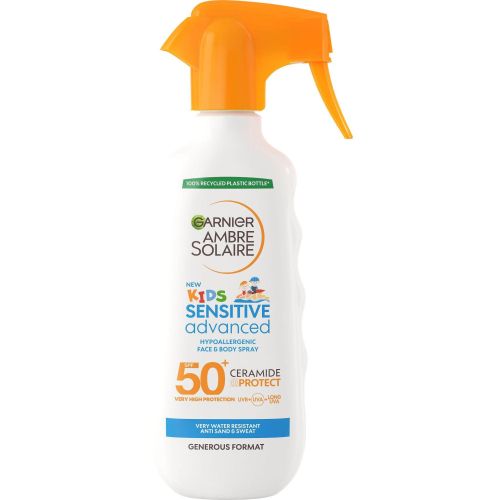 Garnier Ambre Solaire Kids Sensitive Advanced слънцезащитен спрей за деца SPF50 (270 мл)