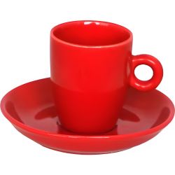 Horecano чашка с чинийка 60 мл, червено (1 бр.)