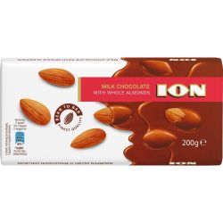 ION млечен шоколад с цели бадеми (200 г)