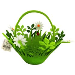 Филцова зелена кошничка 15 см х 12 см (1 бр.)