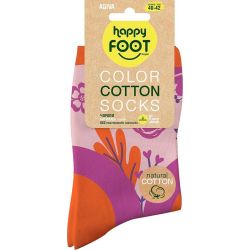 Happy Foottopia чорапи оранжеви цветя памук 80%, размер 39 - 42 (1 бр.)