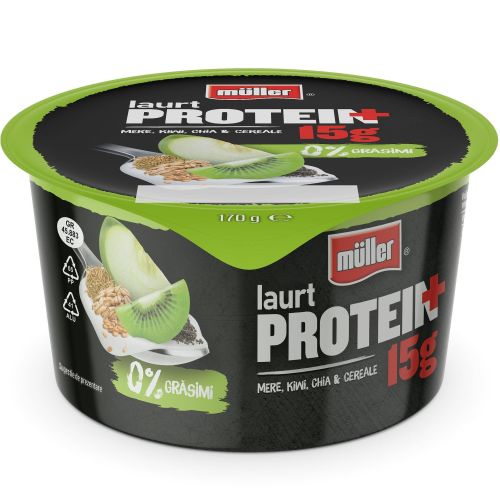 Müller йогурт с 15 г протеин, киви, чия и зърнени храни 0% (170 г)