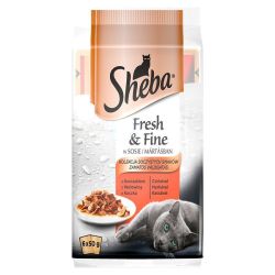 Sheba пауч мини с месо, храна за котки, 6 бр. х 50 г (300 г)