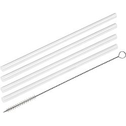 Fackelmann стъклени сламки с четка, 4+1 (1 бр.)