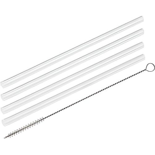 Fackelmann стъклени сламки с четка, 4+1 (1 бр.)