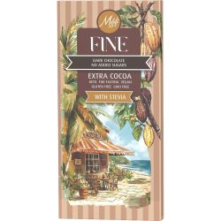 Milete Fine черен шоколад с еритритол и стевия, без глутен, без захар (80 г)