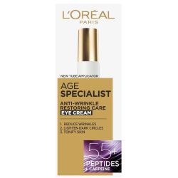 L'Oréal Age Specialist околоочен крем против бръчки с възстановяващ ефект 55+ (15 мл)