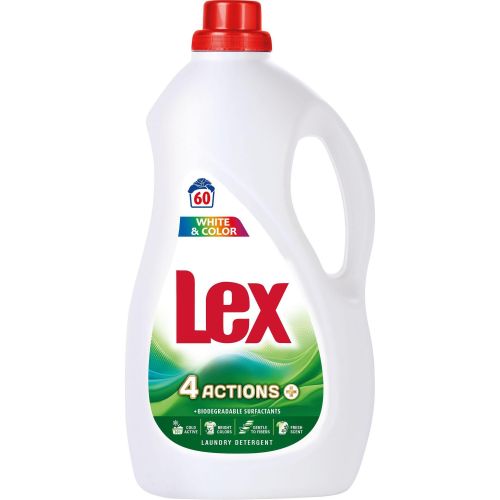 Lex White & Color течен перилен препарат, 60 пранета (3 л)