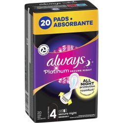 Always Platinum Secure Night S4 дамски превръзки (20 бр.)