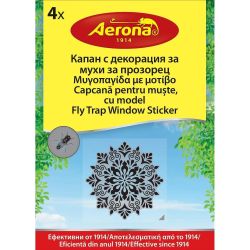 Aerona капан за мухи за прозорец, с декорация (4 бр.)